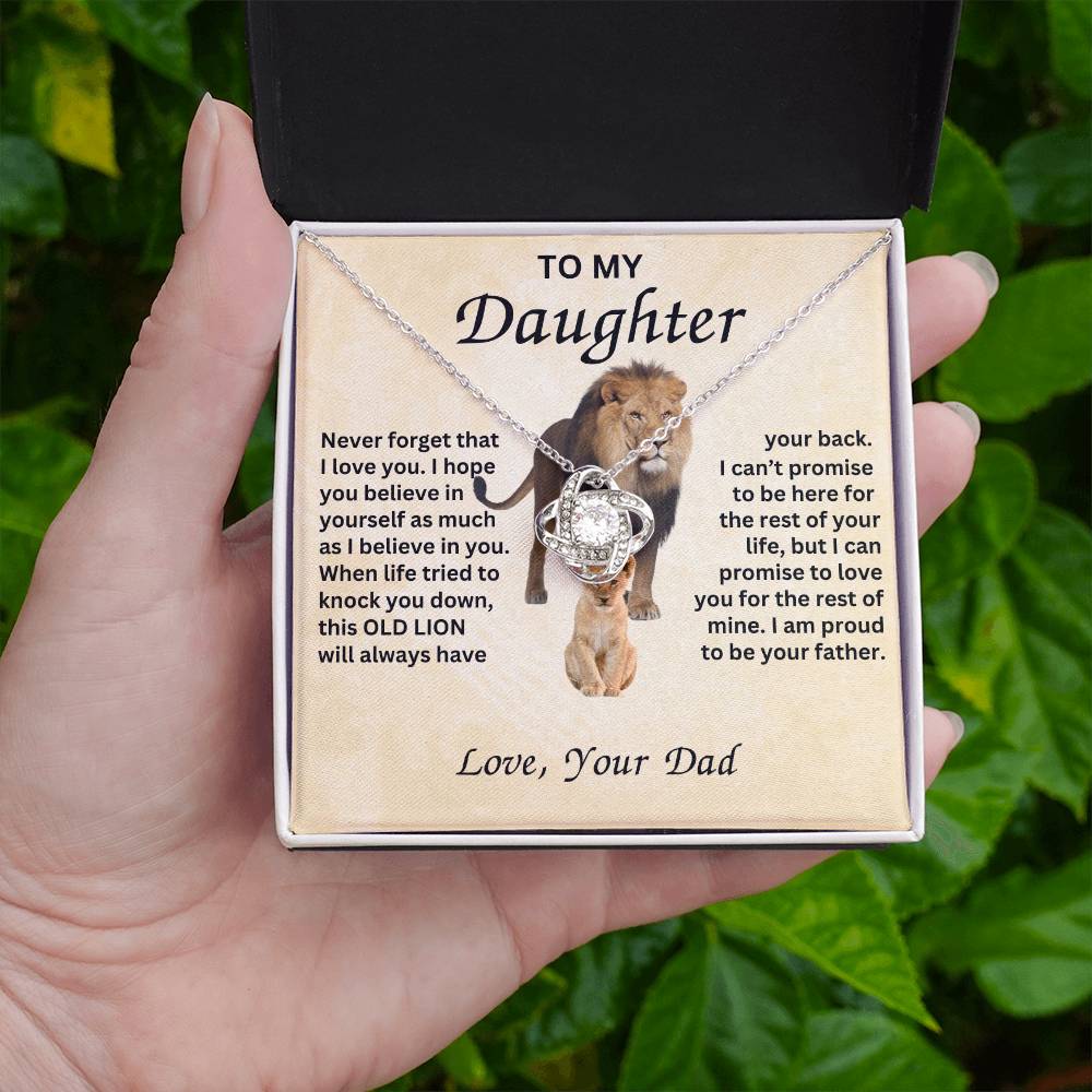 Gift for Daughter with Lion- Never Forget that I love you