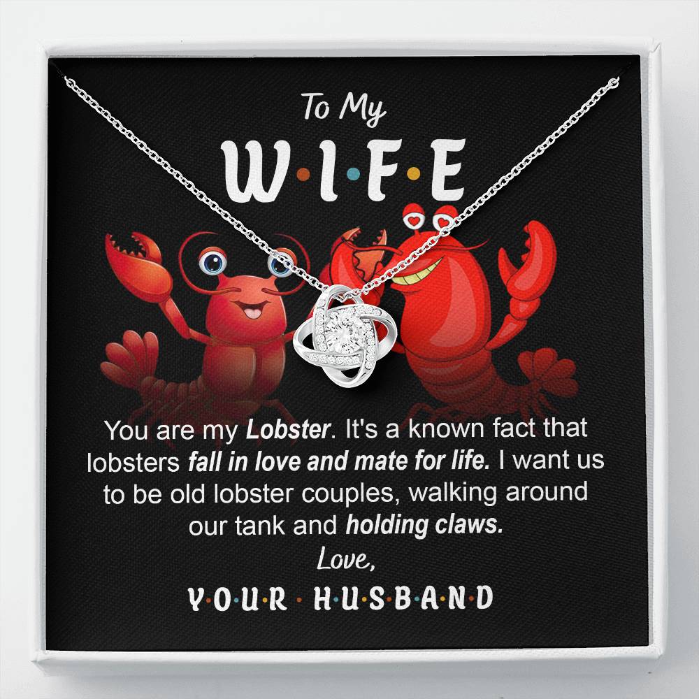 Gift for WIFE-Old Lobster-Love Knot Necklace