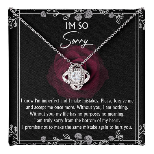 I'm Sorry-I am Nothing-Love Knot Necklace