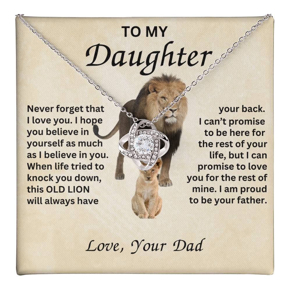 Gift for Daughter with Lion- Never Forget that I love you