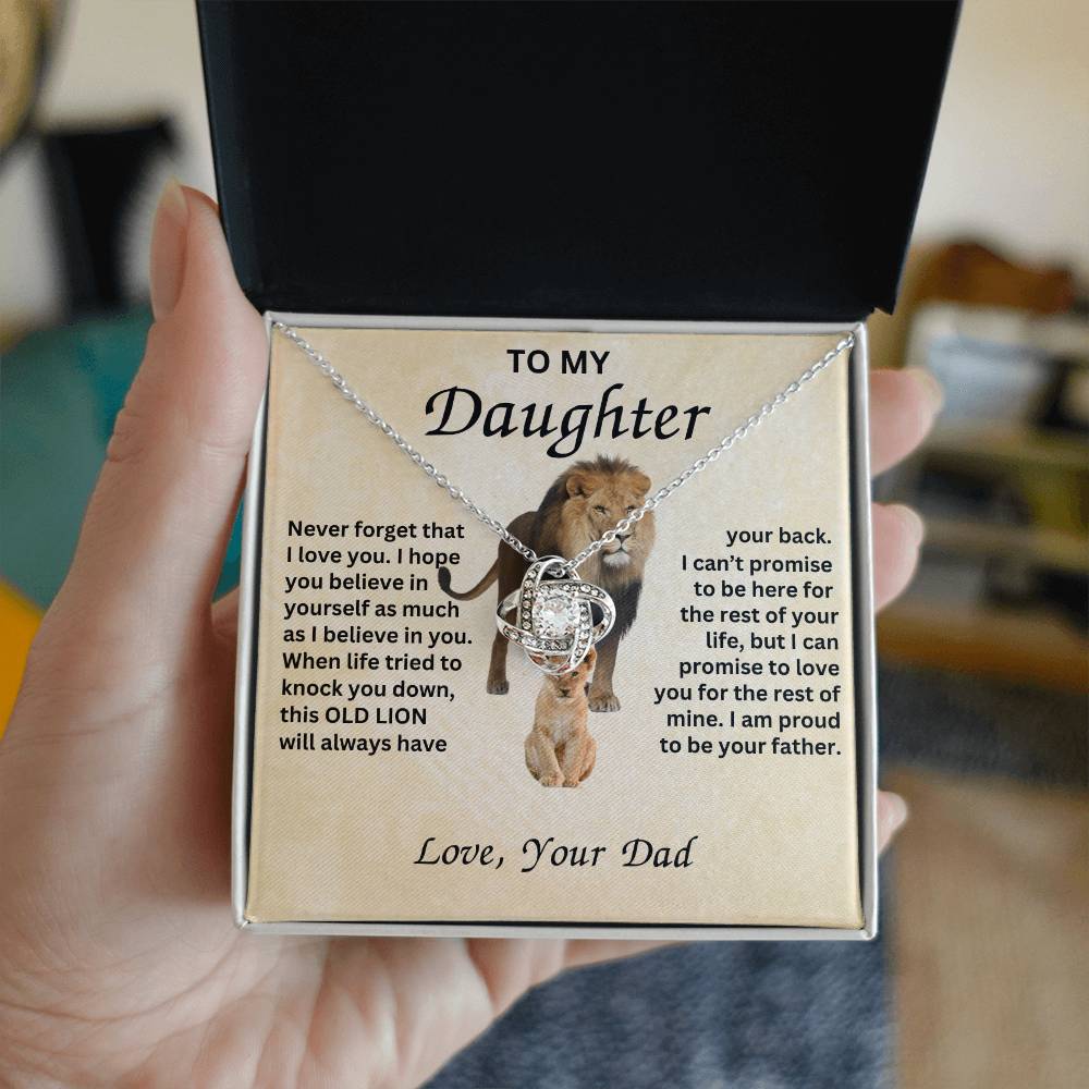 Gift for Daughter with Lion- Never Forget that I love you