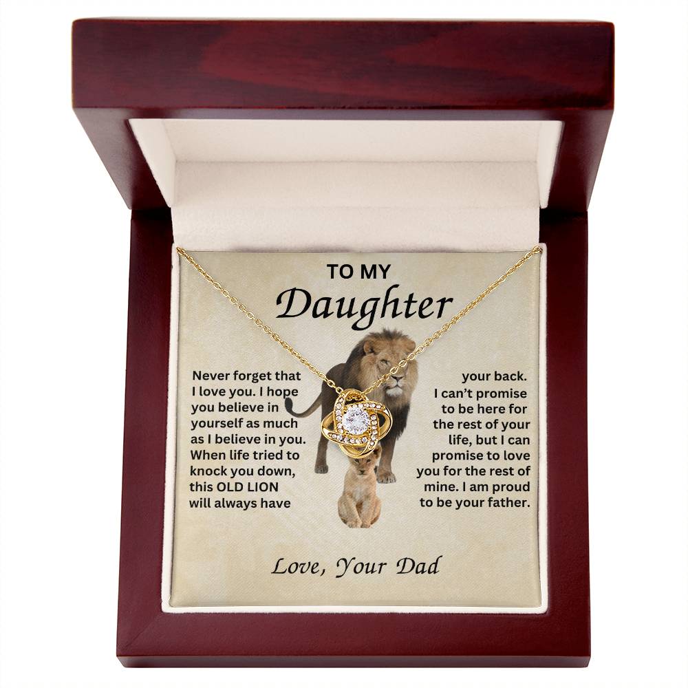 Gift for Daughter with Lion- Never Forget that I love you