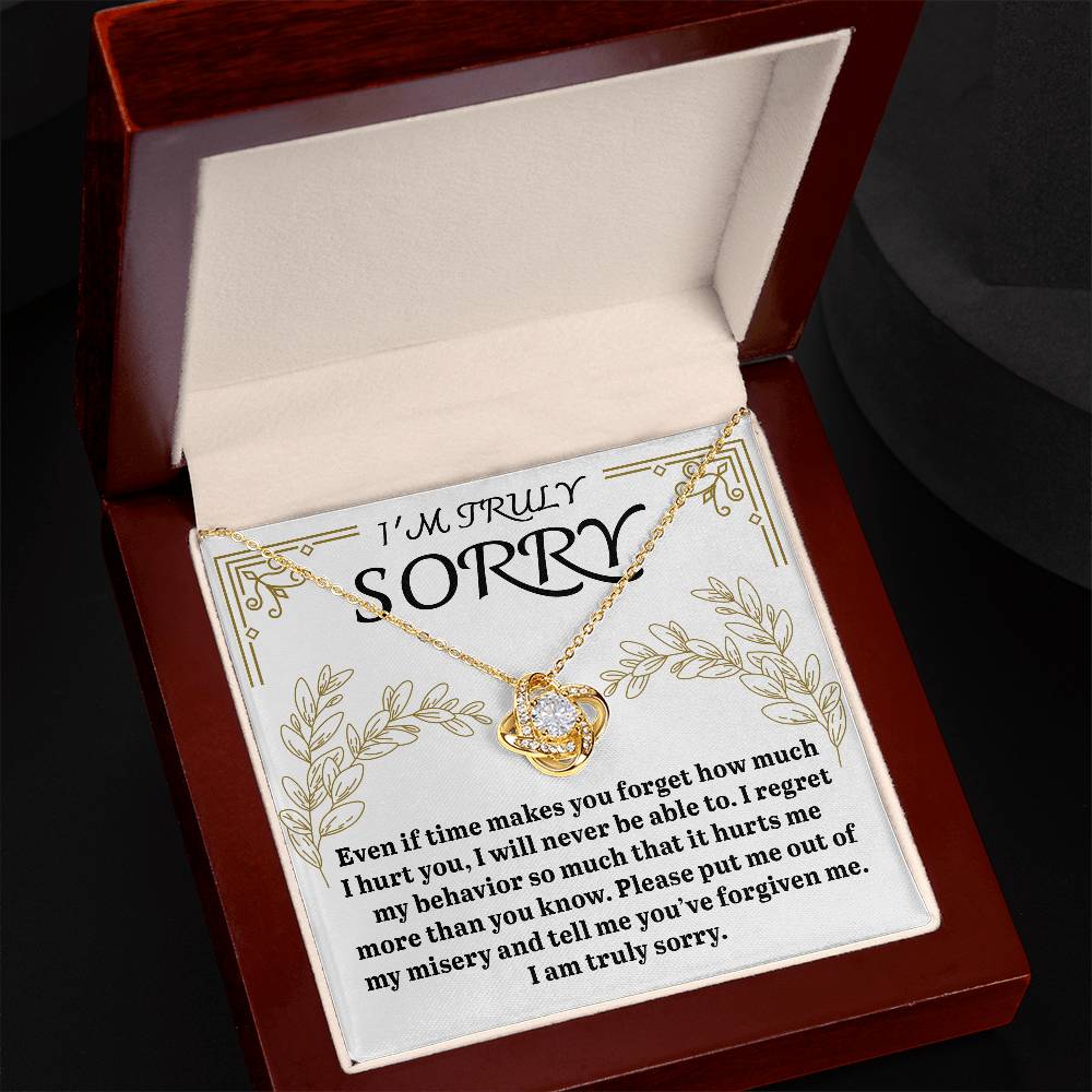 I'm Sorry-It Hurts Me-Love Knot Necklace