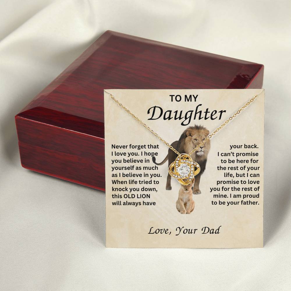 Gift for Daughter with Lion- Never Forget that I love you