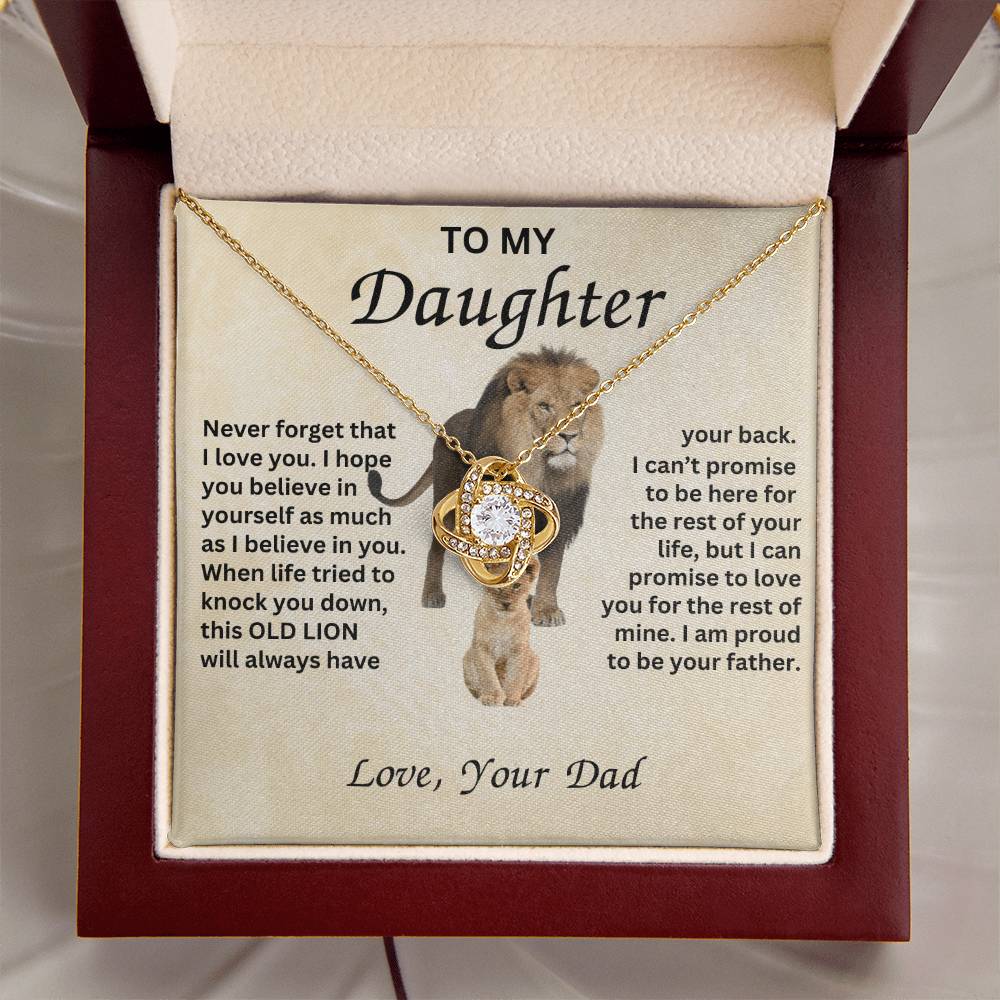 Gift for Daughter with Lion- Never Forget that I love you