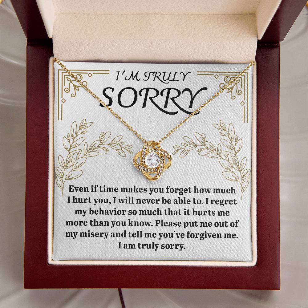 I'm Sorry-It Hurts Me-Love Knot Necklace