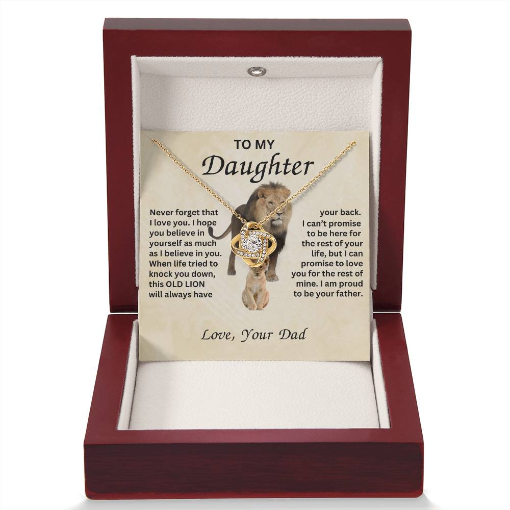 Gift for Daughter with Lion- Never Forget that I love you