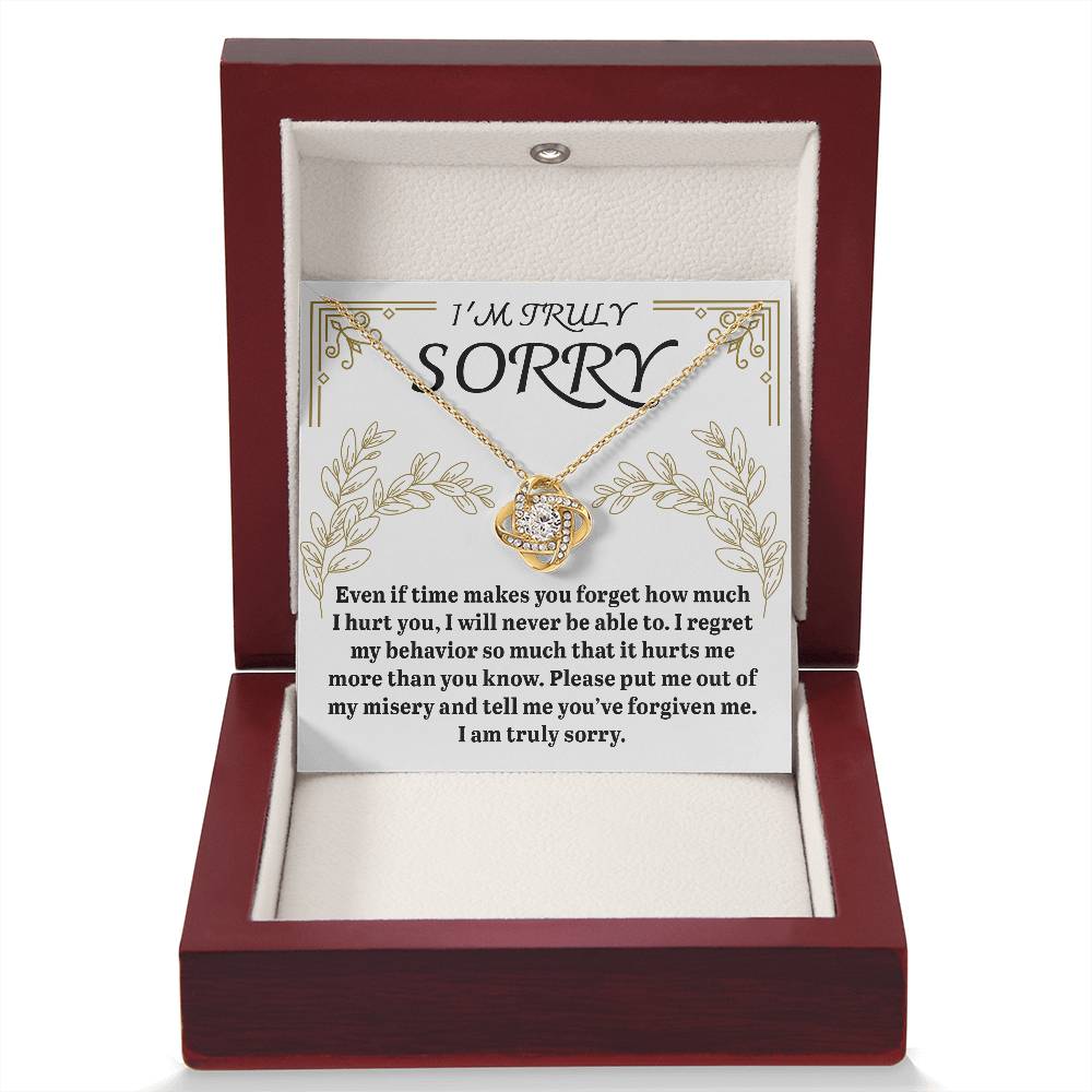 I'm Sorry-It Hurts Me-Love Knot Necklace