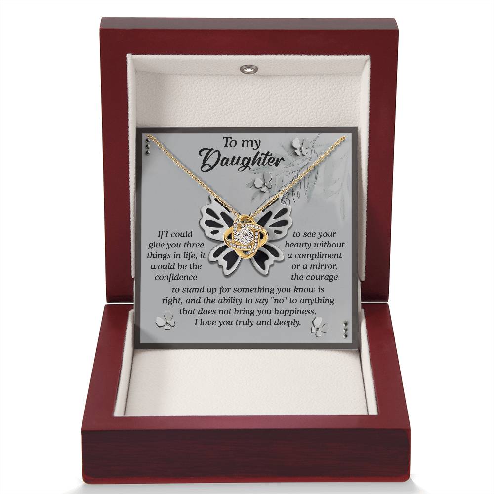 Gift for Daughter-See Your Beauty-Love Knot Necklace