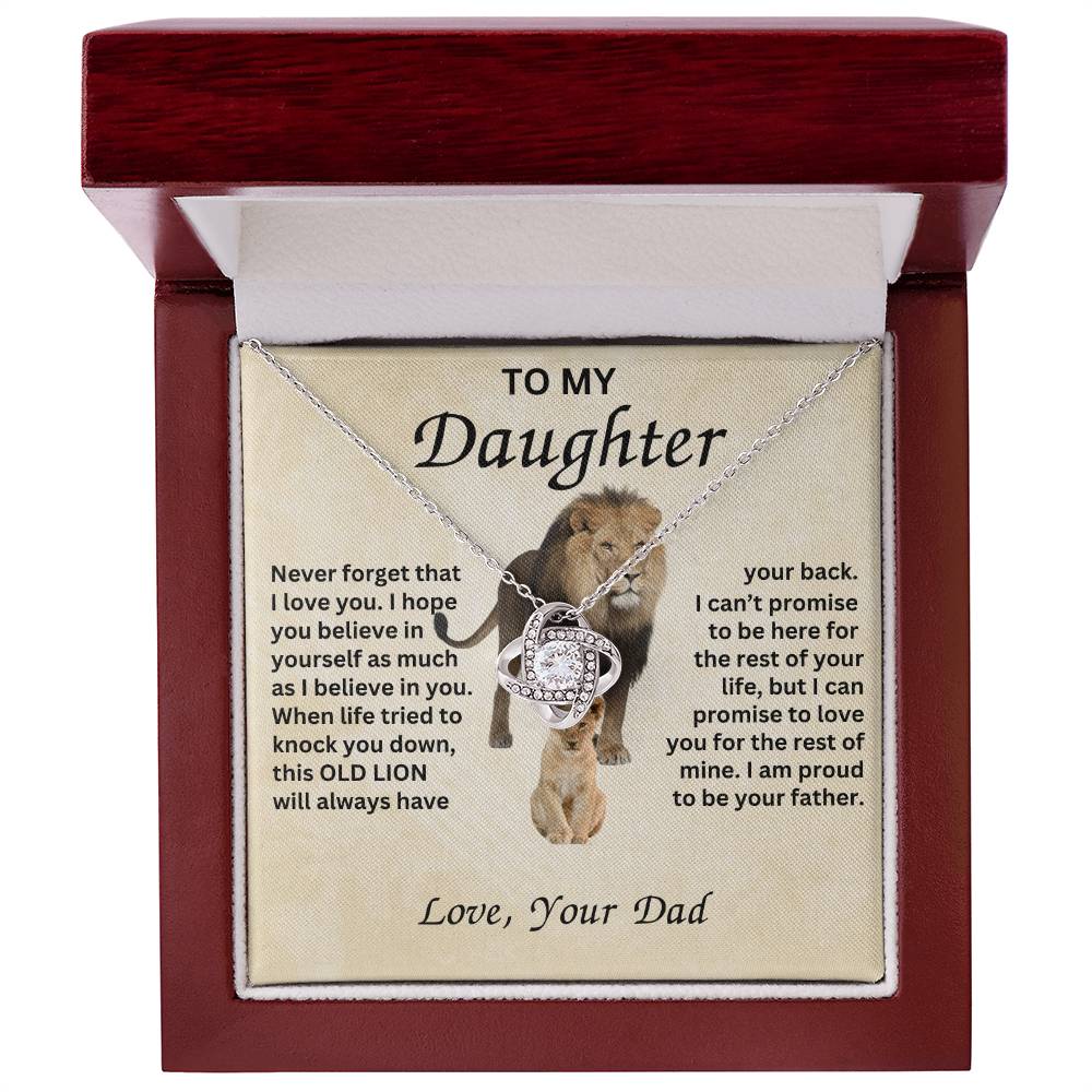 Gift for Daughter with Lion- Never Forget that I love you