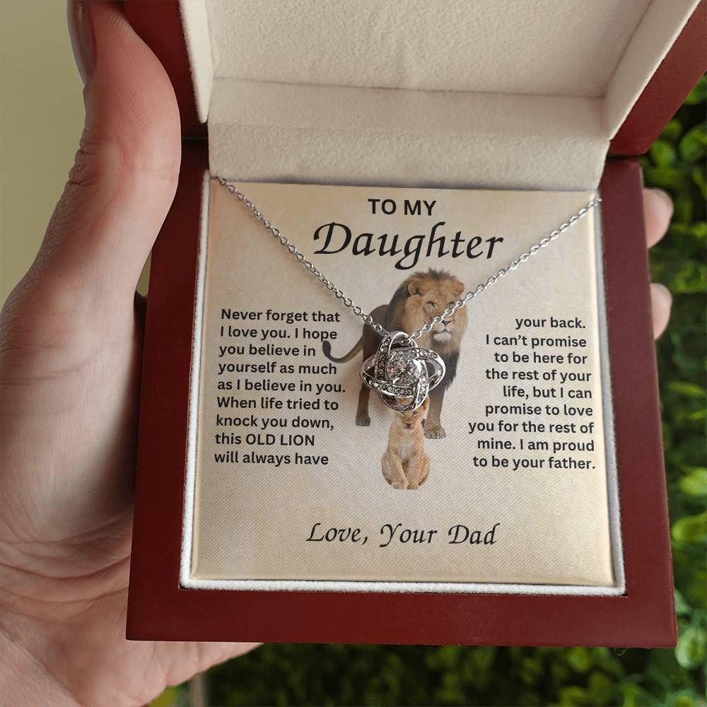 Gift for Daughter with Lion- Never Forget that I love you