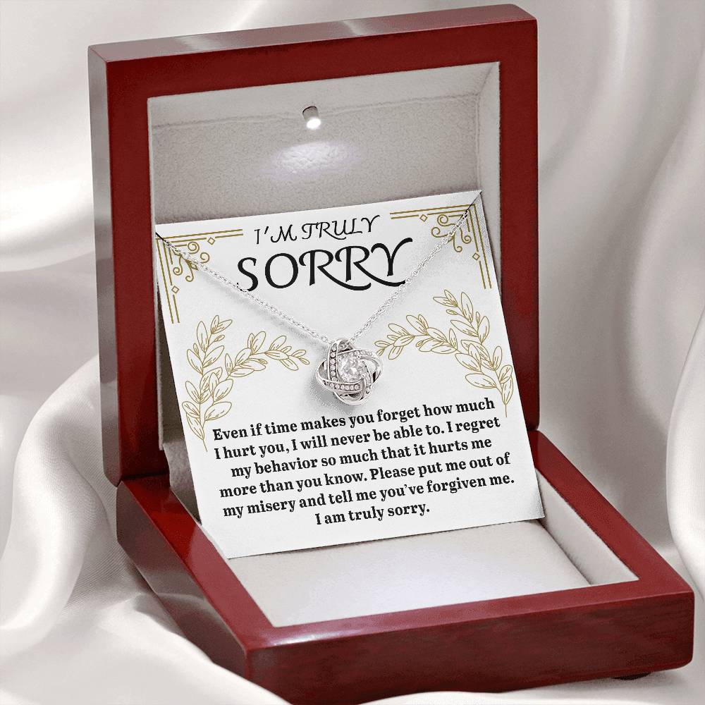 I'm Sorry-It Hurts Me-Love Knot Necklace