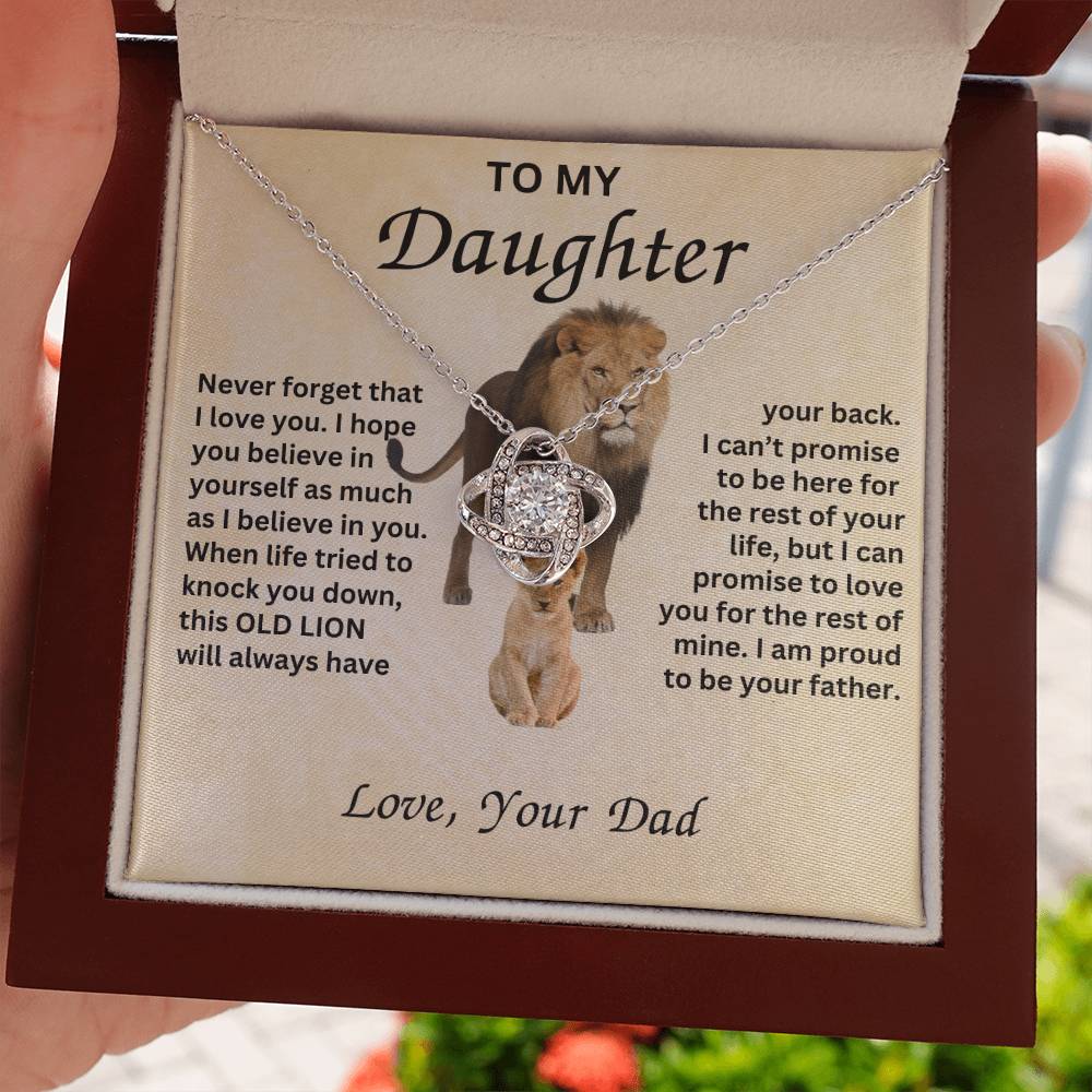 Gift for Daughter with Lion- Never Forget that I love you