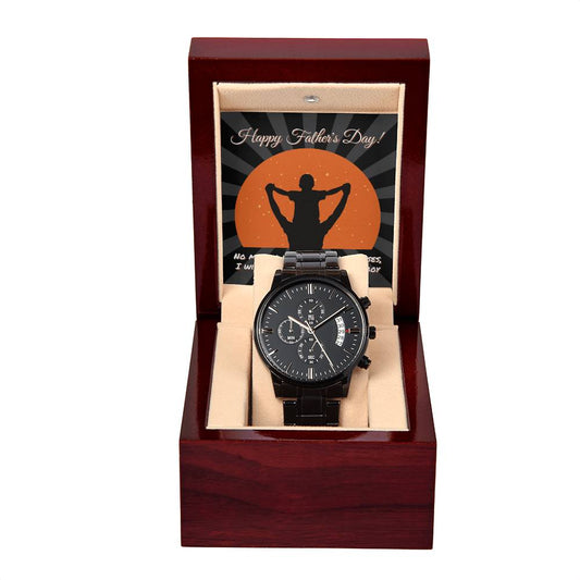 Gift for Dad-Your Little Boy-From Son-Black Chron. Watch