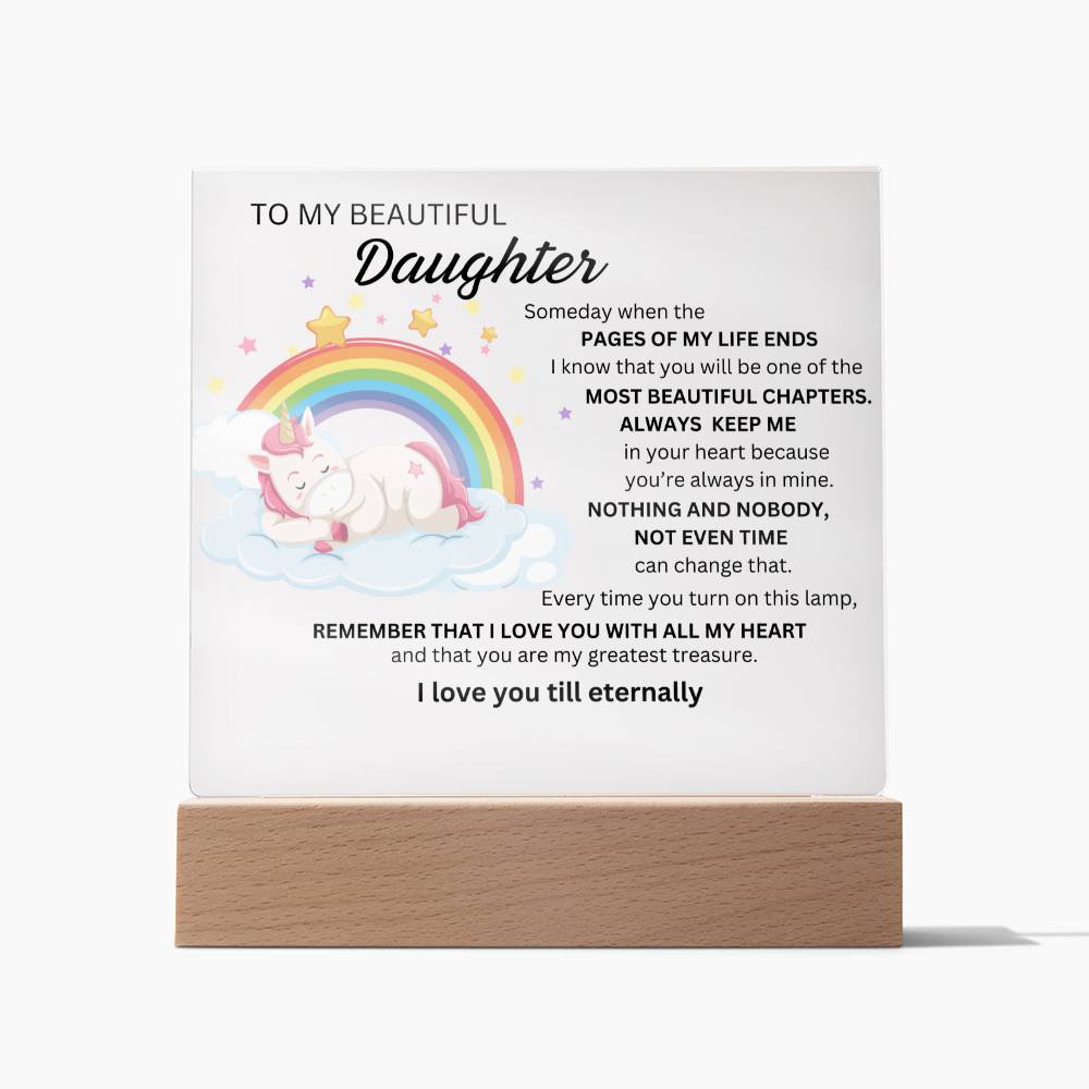 Gift For Daughter with unicorn- some day  when the page OF MY  life  END-Plaque