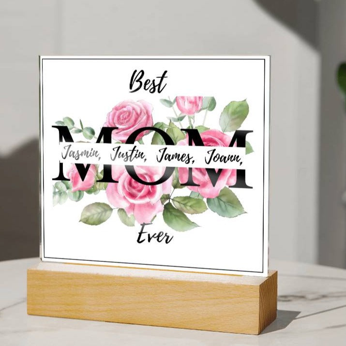 Gift for Mom-Best Mom Ever Personalize Names