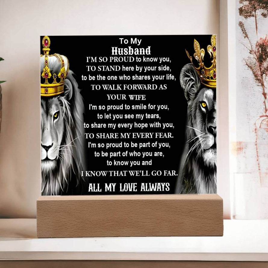 Gift For HUSBAND-By Your Side- Acrylic Plaque