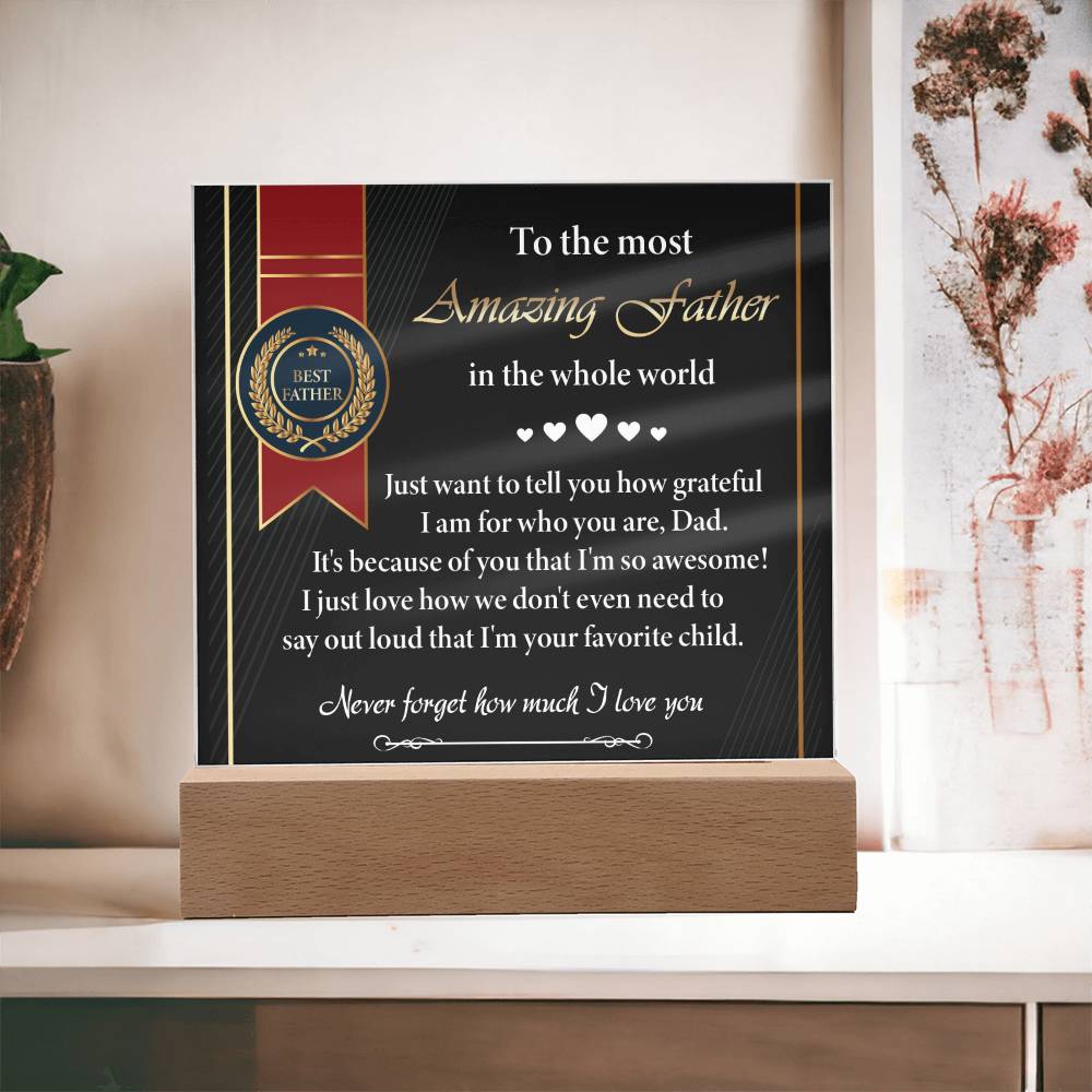 Gift For Dad- I Love You-Plaque