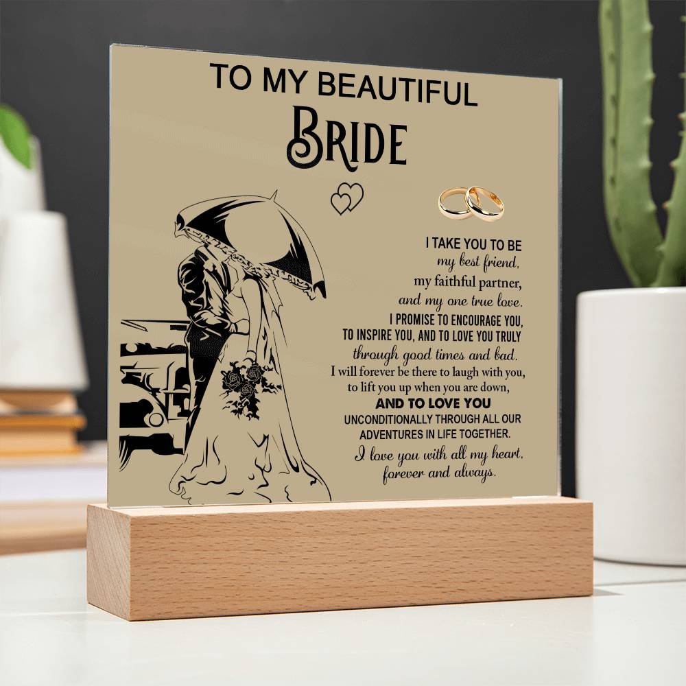 Gift To My Beautiful Bride-Square Plaque