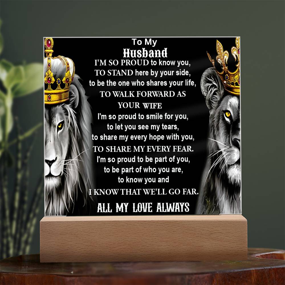 Gift For HUSBAND-By Your Side- Acrylic Plaque