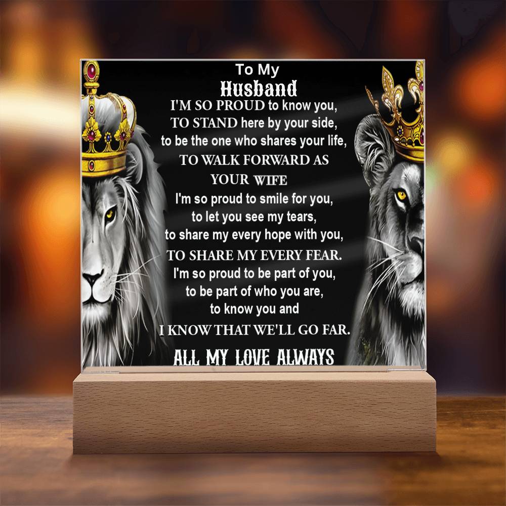 Gift For HUSBAND-By Your Side- Acrylic Plaque