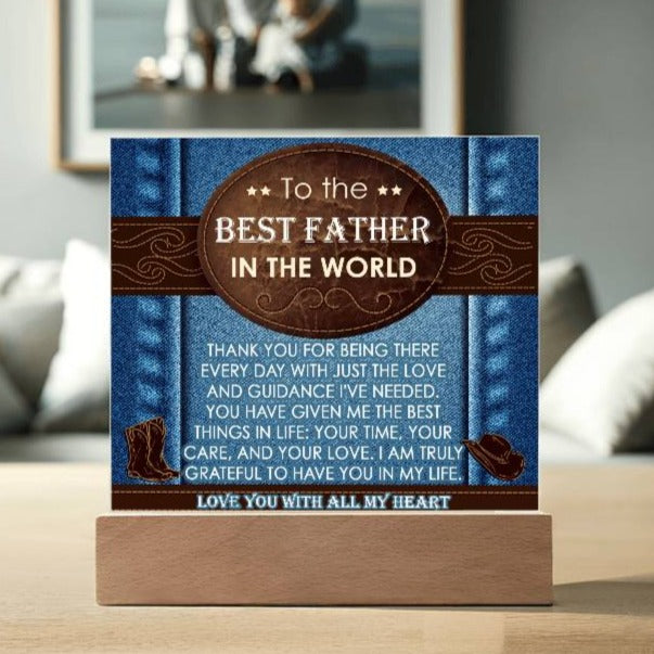 Gift for Dad-All My Heart-Square Acrylic Plaque