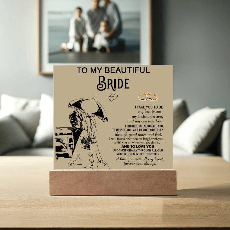 Gift To My Beautiful Bride-Square Plaque