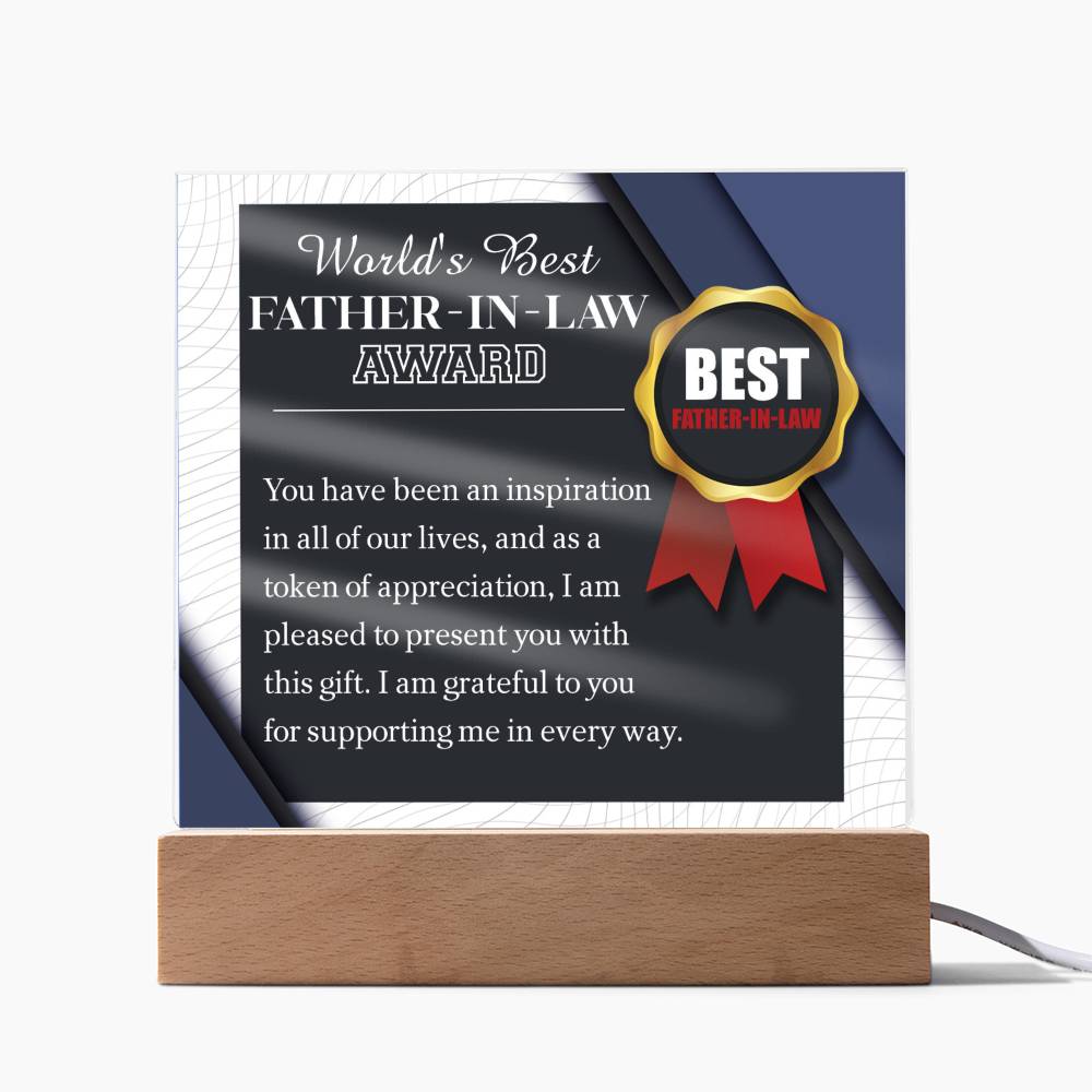 Gift for Father N Law-The World Award-Plaque