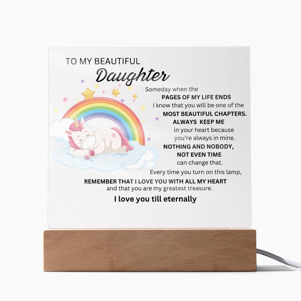 Gift For Daughter with unicorn- some day  when the page OF MY  life  END-Plaque