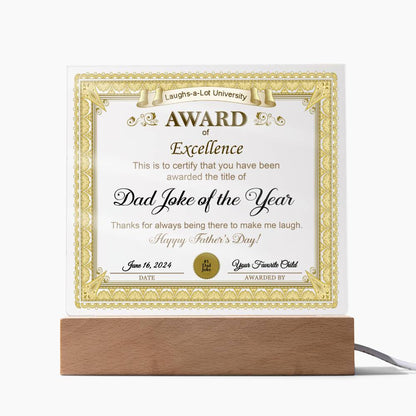 Gift for DAD-Award of Excellence-Plaque