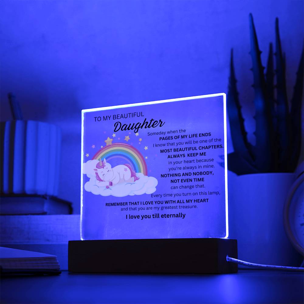 Gift For Daughter with unicorn- some day  when the page OF MY  life  END-Plaque