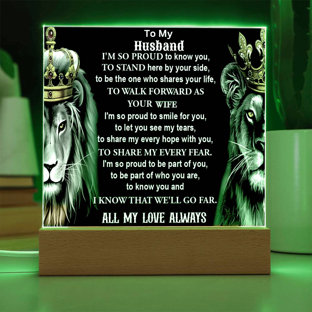 Gift For HUSBAND-By Your Side- Acrylic Plaque