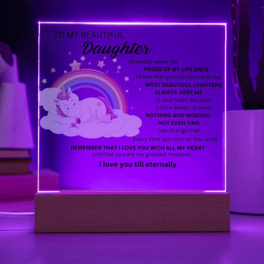 Gift For Daughter with unicorn- some day  when the page OF MY  life  END-Plaque