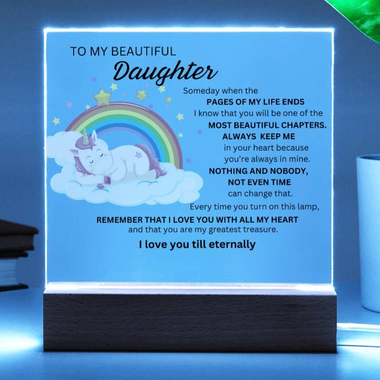 Gift For Daughter with unicorn- some day  when the page OF MY  life  END-Plaque