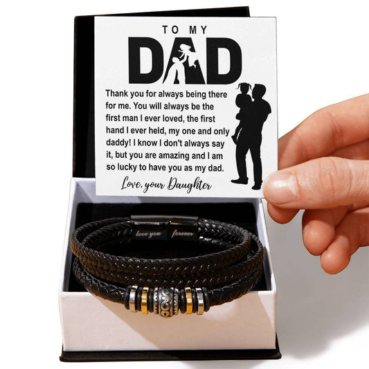 Gift For Dad-There For Me - From DAughter-Bracelet