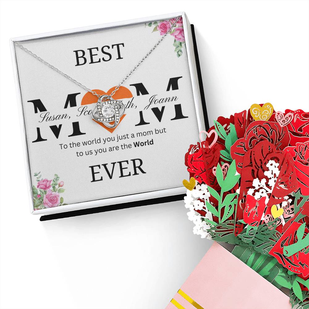 Gift For Mom Personalize Names with Flower Bouquet-Lk
