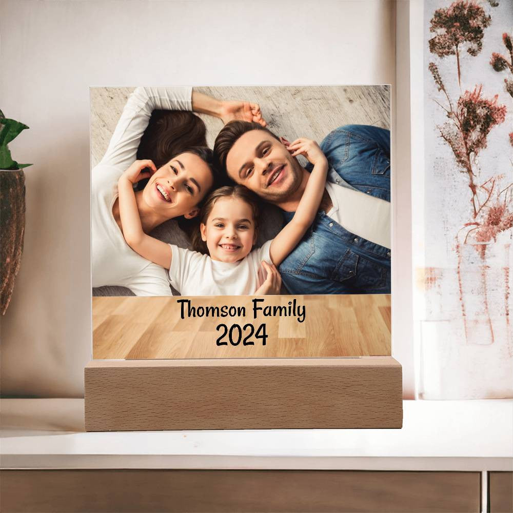 Personalize Family Picture Square Plaque