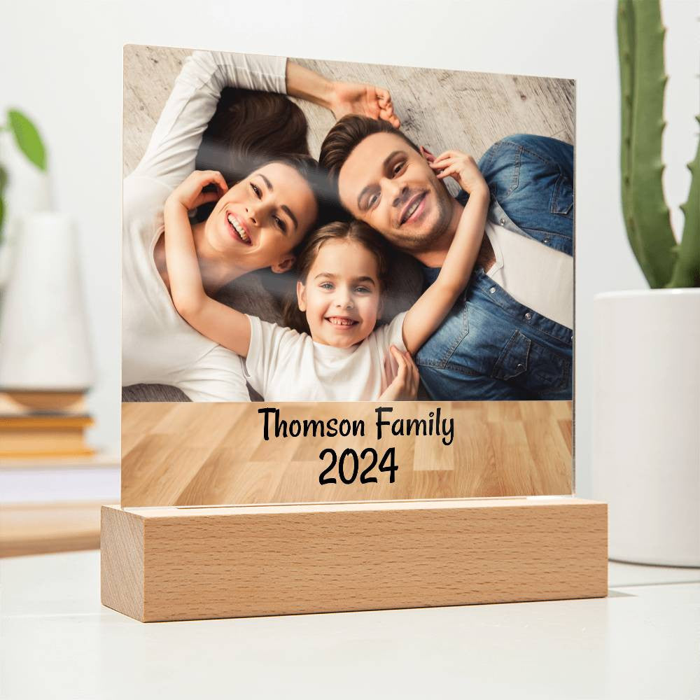 Personalize Family Picture Square Plaque