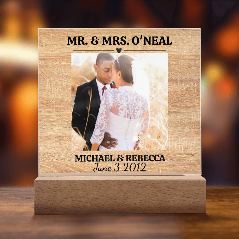 Personalized Wedding Photo Frame-Acrylic Square