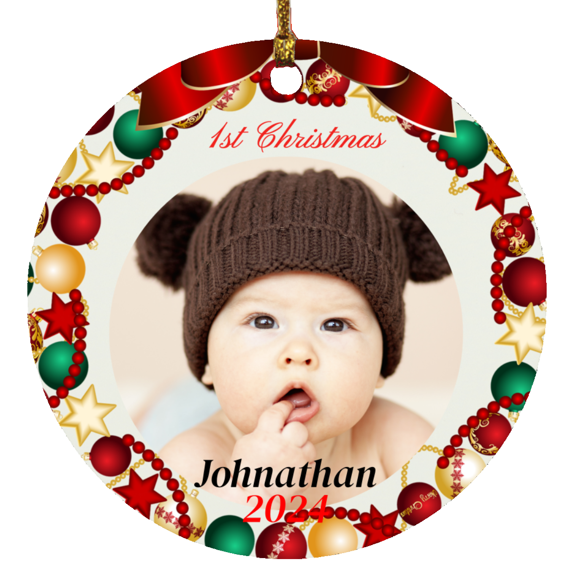 Personalized Picture Baby 1st Christmas-Ornament