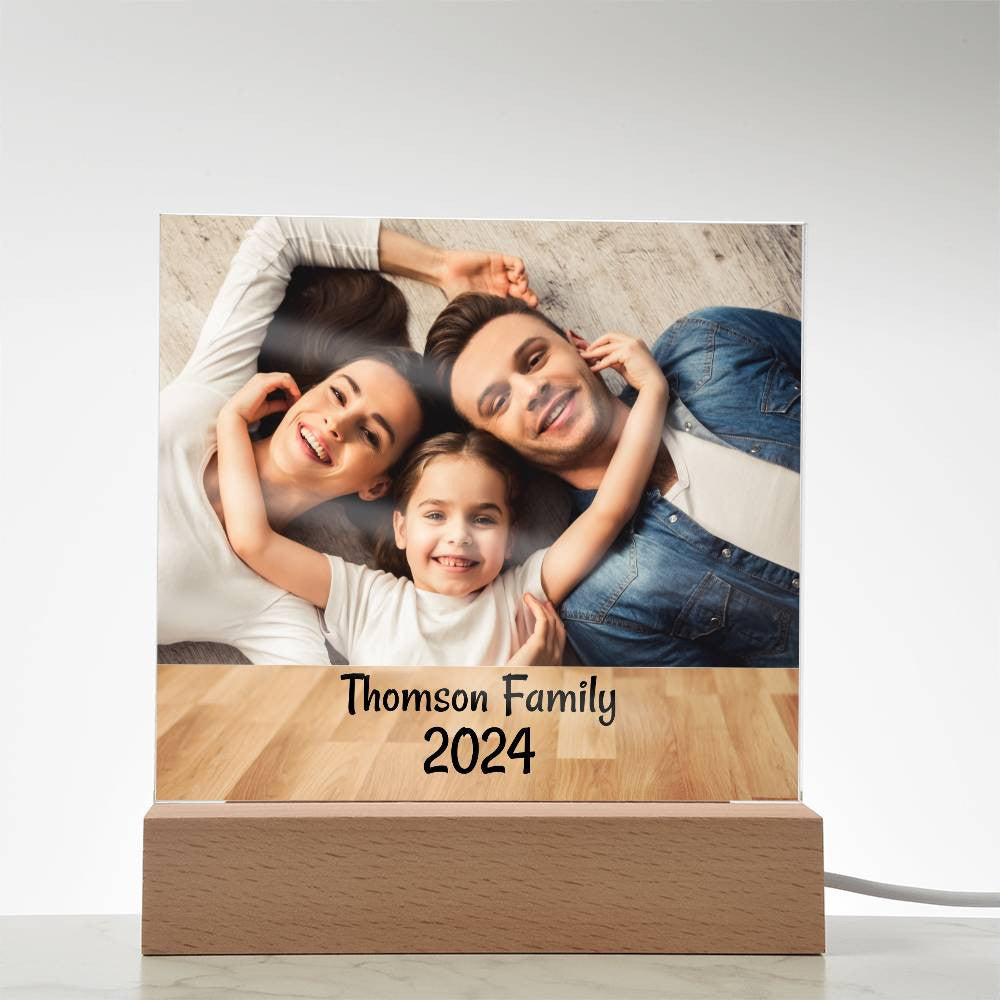 Personalize Family Picture Square Plaque