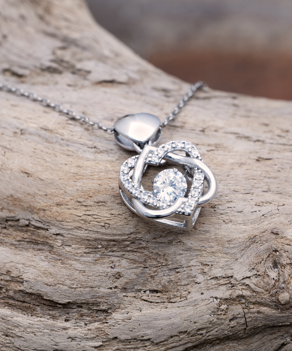 Gift for Soulmate:Between Us-Heart Knot Silver